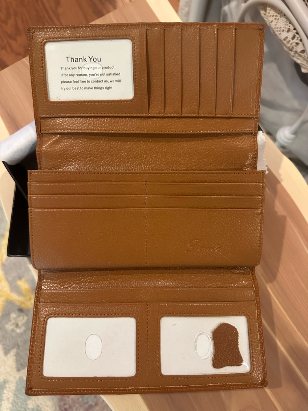 New in Box - Classic Pebbled Leather Wallet - Tan - Picture 3 of 4